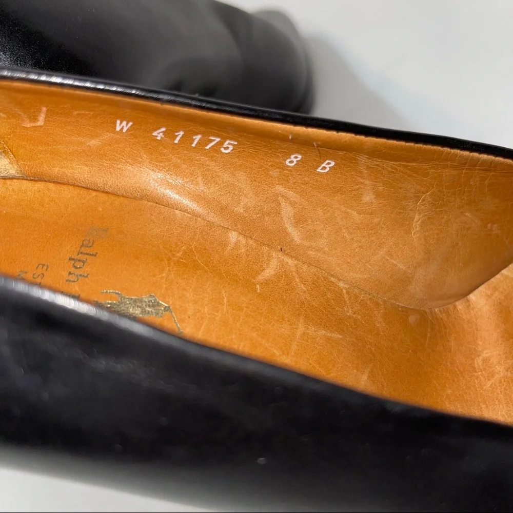 Ralph Lauren pump  black leather size 8